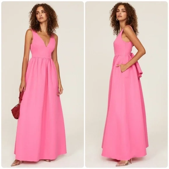 New! Sachin & Babi Katrina Cutout Bow Embellished Pink Gown 💖 Size 2 NWT! - Picture 2 of 16